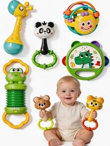 Infant Rattle Sets, Meeting The Needs Of Children At Different Stages, Baby Grip Hand Rattle, Easy To Hold Sensory Teether, Baby Early Education Educational Musical Toy, Newborn Full Moon Gift, Suitable For 1-12 Months Boys And Girls - Multicolor - View 1