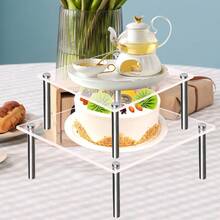 OUTANA 1pc Acrylic Storage Display Rack, Minimalist Tiered Design, Drill-Free/Drill-In Customizable Combination, Suitable For Birthday Parties, Weddings, Banquets, Afternoon Tea, Holiday Celebrations, Business Events, Home Storage, Desktop Display (Jewelry, Aromatherapy, Figurines), Multi-Purpose Shelf Combining Practicality And Aesthetics - Multiple Styles - View 8