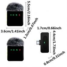 Professional Wireless Lavalier Microphone, Compatible With Smart Devices, Ultra-Mini Portable Clip-On Noise Canceling Microphone, Plug And Play Wireless Audio Device, Suitable For Interviews, Podcast Recording, Live Streaming, Vlog (160mAh Rechargeable Battery) - View 12