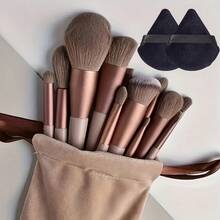 15-Piece Professional Makeup Brush Set Features Soft Nylon Bristles. Ideal For Eye Makeup, Foundation, Blush, Loose Powder And Highlighter. These Multi-Functional Brushes Work Well For Contouring, Loose Powder And Pressed Powder Application. Suitable For Both Beginners And Professional Makeup Artists. Ultra-Soft Design Enables Precise Facial Makeup Blending. Gentle On Skin And Friendly To Sensitive Skin, It Is A Perfect Gift Choice For Women. - Coffee Brown - View 3