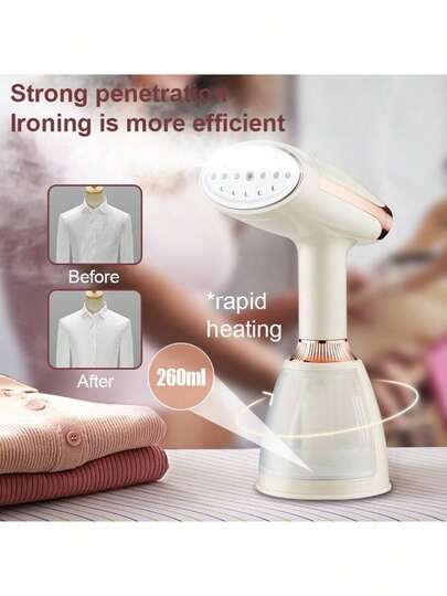 Vaporizador de Ropa Manual de Alta Potencia, Calentamiento Instantáneo, Ideal para Todo Tipo de Telas, Uso Doméstico y Viajes