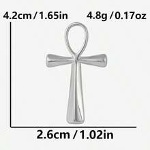 1pc Fashionable Punk Style 304 Stainless Steel Vacuum Electroplated Cross Pendant, Durable Cross Charm Suitable For Bag Decoration, DIY Jewelry Making, Necklace, Bracelet, Earrings - Picture - View 18