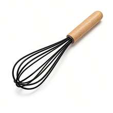 Wooden Handle Silicone Cooking Utensils, Whisk Tool, Heat-Resistant Food Mixer Accessories, Kitchen Tools; Whisk - Multicolor - View 12