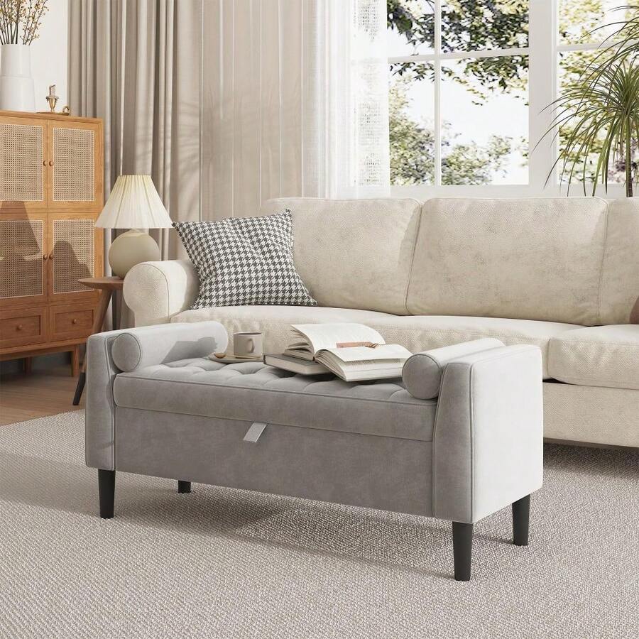 Storage Benches & Ottomans - Grey - View 1