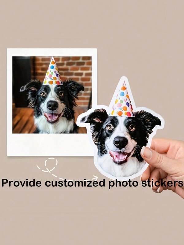 Custom Stickers, Creative DIY Self-Adhesive Stickers, Custom Pet Photo Stickers, Custom Sealing Stickers, Custom Pet Paper Stickers, Suitable For Decorating Water Bottles, Laptops, Skateboards, Guitars, Suitcases, Helmets, Cameras, Notebooks, Cups And Bags