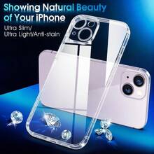 High-Transparency, Non-Yellowing, Fingerprint-Resistant Soft Case Compatible With IPhone 15, 14, 13, 12, 11, Minimalist Transparent Case Compatible With IPhone 16 Pro Max 17E - Clear - View 2