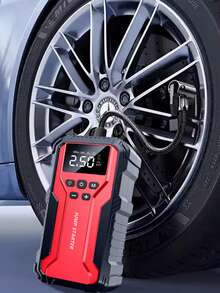 LED Emergency Air Pump With Rechargeable Lithium Battery - Portable Air Compressor For Car, Bicycle, Motorcycle And Sports Balls - Smart Digital Display, Easy To Use, Multi-Function Tool, Tire Inflator Digital Display Air Pump, Compact - Multicolor - View 8