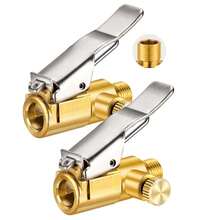 2X Brass Locking Tire Air Chuck, Tire Inflator Adapter For Twist On Connection - C - View 1