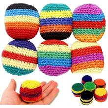 Handmade Knitted Hacky Sack, 2026 Upgraded Crochet Footbag Juggling Balls, Geometric Pattern For Adults Beginners - F-5CM-1件 - 查看 1
