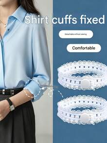 Shirt Sleeve Fastener No-Drill Adjustable Elastic Sleeve Cuff Band, Sleeve Length Shortener Tool, Sleeve Fixer, Shirt Tightening Elastic Sleeve Tie, Adjustable Sleeve, Suitable For T-Shirts, Sweaters, Dresses, Hoodies - No-Sew Hem Shortener, Invisible Waistband For Pants, Shirts, Tops - Home Sewing Neutral Design, No Need To Tuck Into Waistband - Multicolor - View 3