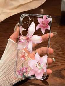 1 Piece Soft Phone Case With White Lily Flower And Butterfly, Compatible With Huawei Honor, , Galaxy A04e/12/A13/A14/A34/A50/A52/A53/A54/S21/S22/S23/S24/S25/S25Ultra, 6A/7A/8A, 12T/13T, International Version, Not Domestic Version, Spring Gift - 透明 5 - 查看 6
