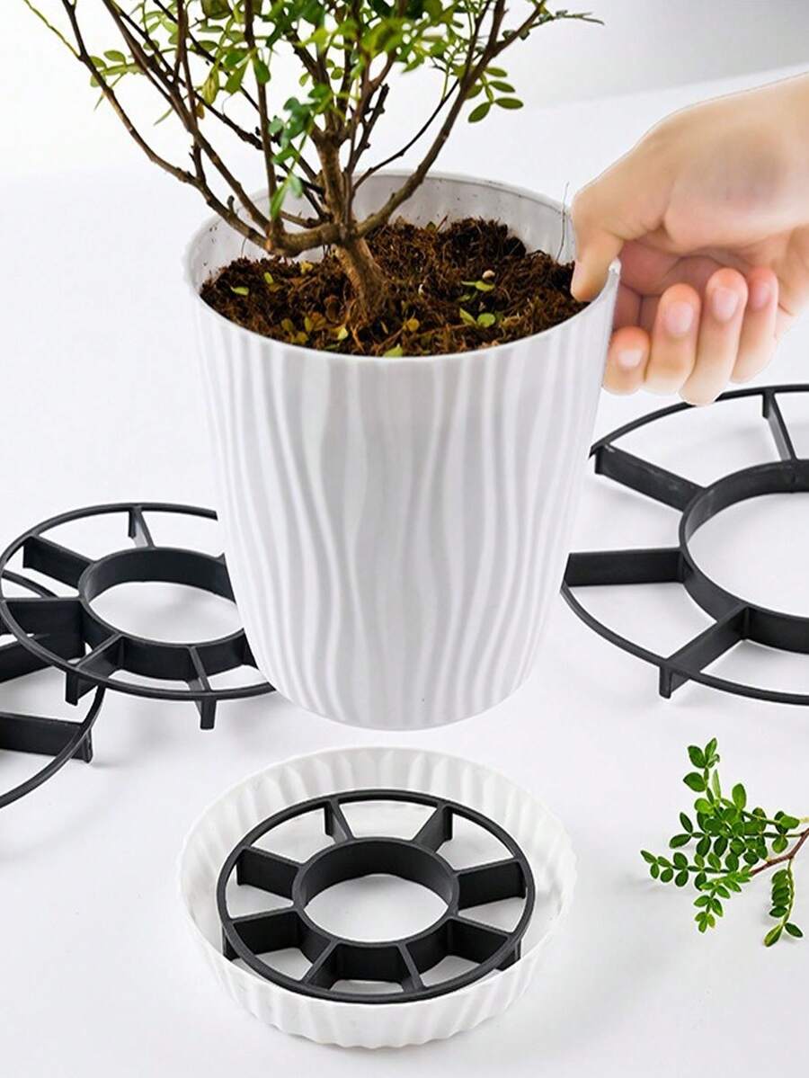 Bandeja de plástico para macetas, bandeja inferior de la maceta, elevador de maceta ventilado y antioxidante para uso doméstico - Actualizable y reutilizable - Ver 1