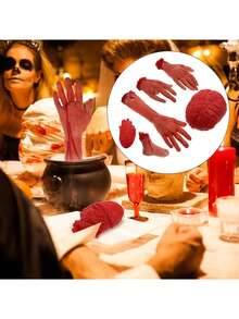 Blutige Halloween realistische abgetrennte Hand und Herz Requisiten, Erwachsenen-Streich-Requisiten und Dekorationen, geeignet für Halloween und Horrorpartys, blutige Themenparty Dekorationen und Requisiten, zufällige Farbe - Mehrfarbig - Übersicht 5