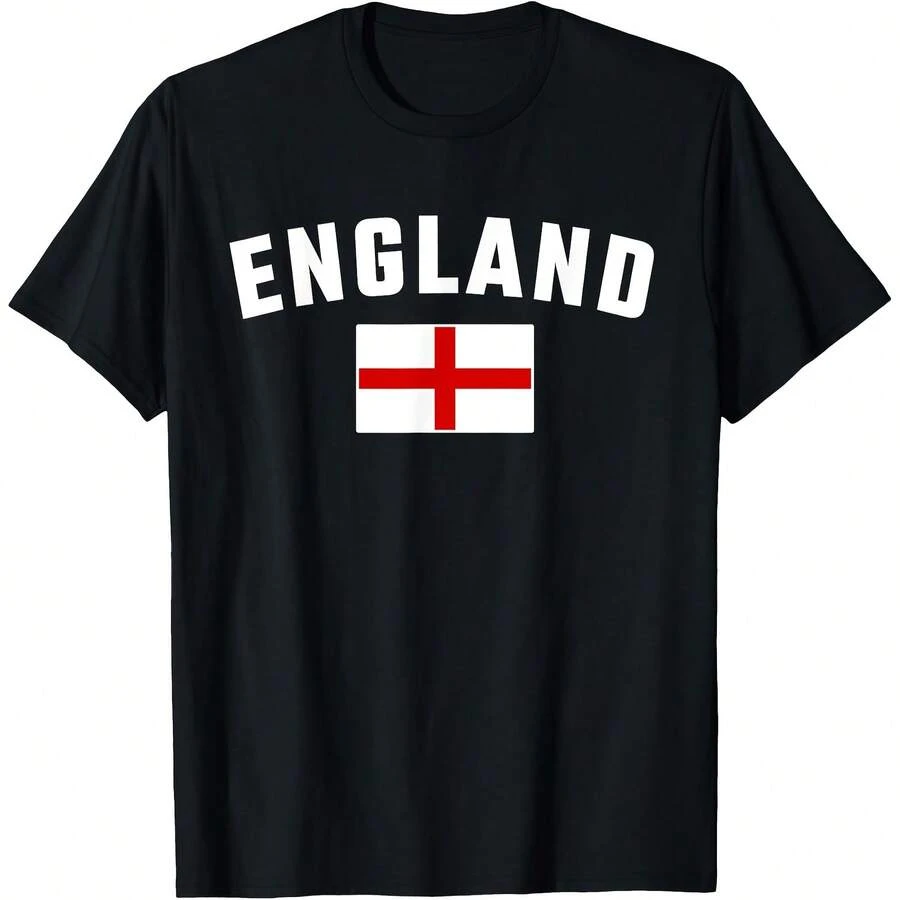 ENGLAND With England Flag, English Pride T-Shirt - Black - View 1