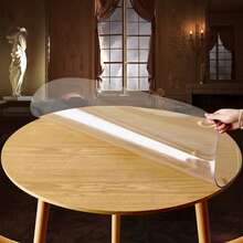2mm Thick Clear Transparent Vinyl PVC Round Tablecloth Table Protector Cover - Transparent - View 4