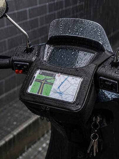 Motorcycle & Electric Bike Dashboard Bag With Touchscreen Navigation, Durable Motorcycle Storage Bag For Phone, Keys And Essentials, Secure Handlebar Mount, Riding Safety, Fashionable & Sturdy Design