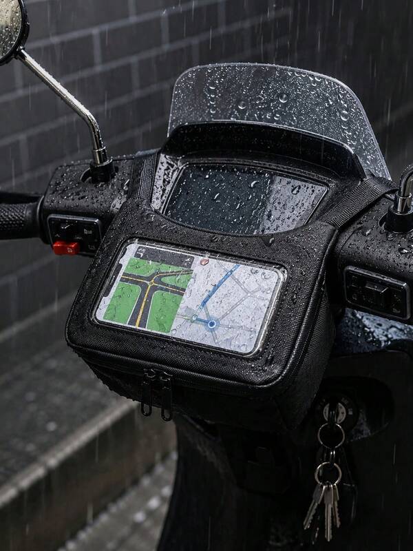 Motorcycle & Electric Bike Dashboard Bag With Touchscreen Navigation, Durable Motorcycle Storage Bag For Phone, Keys And Essentials, Secure Handlebar Mount, Riding Safety, Fashionable & Sturdy Design