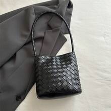 Bolso de mano moderno y versátil para mujer, estilo casual elegante con un toque de alta gama, bolso de hombro estiloso ideal para ir de compras, bolso de hombro tejido de estilo coreano a la moda, novedad de verano 2026, de gran capacidad para el trabajo y los desplazamientos diarios para mujeres. - Plateado - Ver 8