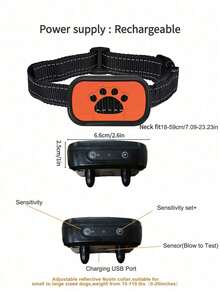 Smart Anti-Barking Collar, Rechargeable Training Collar, Automatic Dog Training Device Anti-Barking Collar, Vibration Ultrasonic Dog Bark Controller, Bark Stopper, USB Charging Durable, Suitable For Large, Medium And Small Dogs, Smart Collar For Dog Training - Multicolor - View 7