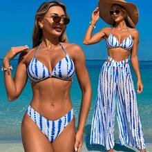 New 2026 Swimsuits For Adult Women, Three-Piece Hot Spring Bathing Suit, Bikini Bathing Suit. - 洋紅色長褲(細腰帶) - 查看 2
