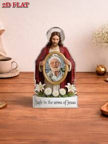1 pieza Placa conmemorativa del Día del Padre de acrílico, subir foto, título personalizable (editar tu propio texto), decoración de escritorio plana 2D para papá en memoria amorosa, recuerdo conmemorativo - Como se muestra - Ver 7