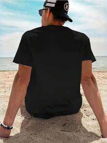 Herren T Shirt Sommer Kurzarm Atmungsaktiv Modisch Bequem Freizeit  Fashion Must Have Neu - 黑色 - 查看 3