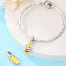 A Single Silver-Plated, Whimsical Fruit-Themed Charm Featuring Original Designs Of A Pineapple, Cherry, And Lemon. This Enamel Pendant Is Accented With Diamond-Like Elements And Can Be Worn On Either A Bracelet Or A Necklace. As A Handcrafted, Fresh, And Playful Accessory, It Exudes A Vibrant Energy, Making It Perfect For Both DIY Projects And Everyday Wear. - Multicolor - View 9