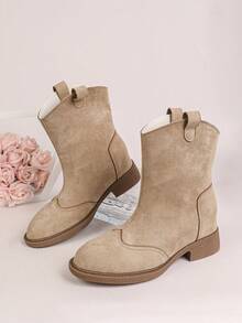 ETHZUDFKL Giày bốt cao bồi nữ phong cách vintage phương Tây, thiết kế đinh tán rỗng, bốt da lộn giả cao cổ trung, gót thấp dày, mặc thường ngày, giày thời trang thu/đông, bốt phong cách phương Tây nữ, bốt cao bồi nữ, bốt rỗng, bốt cổ ngắn, bốt cổ trung, bốt gót dày, bốt thường ngày, bốt thời trang, bốt vintage, bốt Y2K, bốt mùa thu, bốt màu nâu, bốt da lộn, bốt giá rẻ, bốt xuân/hè, bốt cổ ngắn mùa hè nữ - Màu Khaki - Xem 9