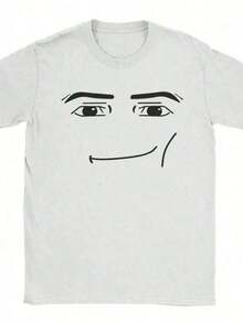 Anime Robot Robloxs Face T-Shirts Women Fun Tees Crew Neck Short Sleeve T Shirts Women Clothing Harajuku T Shirtsgraphic Tees Men Shirts Streetwear White Shirt Black Shirt - trắng - Xem 1