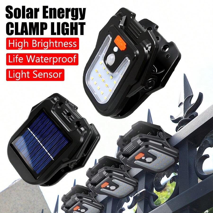 1件/2件/3件 LED 太陽能花園壁燈，附感應器，戶外防水燈，可充電夾燈，適用景觀牆面裝飾