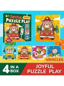 beartale 36pcs 4-In-1 Halloween Cartoon Puzzle Game Set, Includes Pumpkin, Ghost, Bat Patterns, Suitable For Early Childhood Education, Develop Concentration, Creativity And Logical Thinking, Montessori Toy, School Supplies, Puzzle Gift, Teaching Aid, Early Education Toy, Classroom Toy, Student, Toddler Learning Activity, Children Birthday Gift, Halloween Party Gift, Holiday Home Decor - Multicolor - View 13