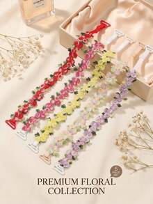 Women's Embroidered Floral Bra Straps, Detachable Bra Straps, Replaceable Lace Trim, Lingerie Accessories - Multicolor - View 1