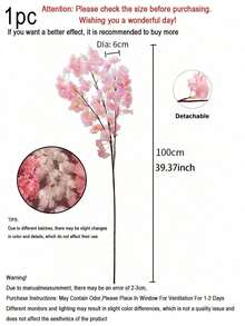 1/3件 100cm 人造絲綢櫻花枝，背景牆裝飾，室內庭院，婚禮派對裝飾，桌面中心裝飾，辦公室，露台裝飾，母親節禮物，房間裝飾，臥室，仙女花園，院子與花園，門廊裝飾 - 彩色 - 查看 8