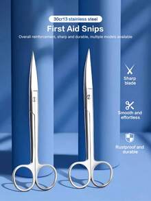 Cofoe Stainless Steel Medical Scissors, Sharp First Aid Bandage Shears, Suitable For Cutting Gauze, Dressings, Tape, Home Emergency Kit And Nursing Supplies - View 2