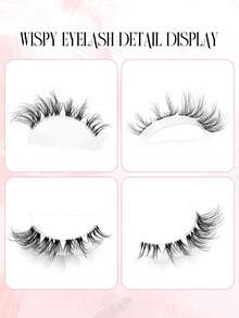 Asiteo 7 Pairs Super Soft Cartoon Transparent Band Eyelash Faux Mink Cat Eye False Eyelashes Natural Fluffy Curly Full Lash Travel Makeup Essential - 交叉款 - 查看 6