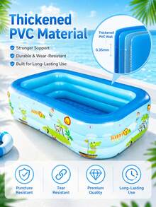 Inflatable Swimming Pool, S Size And Adult Inflatable Swimming Pool, Thickened Large Family Swimming Pool Suitable For Toddlers And Adults Outdoor Garden Backyard Summer Water Party - Multicolor - View 6