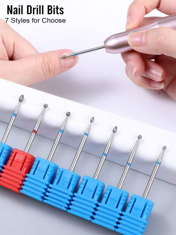 1 pieza Brocas de diamante para lima de uñas de 3/32" para limpiar cutículas, de grano fino y medio, para eliminar la piel muerta, herramienta de preparación para manicura y pedicura para máquina de lima de uñas eléctrica