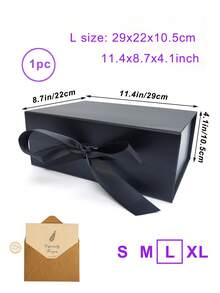 Hộp quà bằng bìa cứng dày, hình chữ nhật, có thể gập lại, nắp từ tính, kèm ruy băng, thích hợp làm quà cầu hôn, quà cưới, quà Giáng sinh, quà Halloween, quà sinh nhật. - Nhiều màu - Xem 28