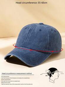Gorra de béisbol sólida para hombre, casual - Azul marino - Ver 3