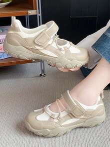 1双女士轻便舒适芭蕾平底鞋，2026新款弹力套脚软底防滑休闲玛丽珍鞋 - 卡其色 - 查看 2