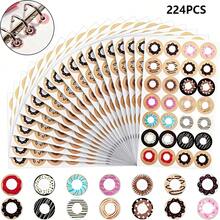 224PCS Donut Themed Hole Reinforcement Stickers, Self-Adhesive Paper Reinforcer Labels, Decorative Reinforcement Rings For 3-Ring Binders, Loose-Leaf Notebooks, Planners, Journals & Documents, Assorted Cute Donut Designs, Waterproof & Durable, Easy To Apply, Prevent Paper Tearing, Ideal For Journaling, Scrapbooking, Office Filing & School Organization, Perfect For Protecting Pages On Loose-Leaf Rings - A - View 1