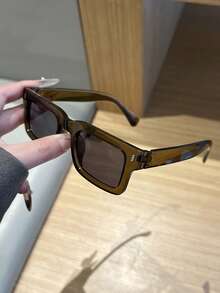 1pc Men's Retro Casual Square Black Fashion Glasses, Suitable For Daily Wear And Street Photography - Multicolor - View 14
