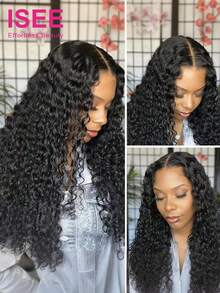 ISEE 180% Density 16-26 Inch Natural Color Human Hair Wig, Water Wave, HD 9*6 Inch Lace Front, Pre-Cut Lace, Pre-Plucked Hairline, Pre-Bleached Knots, Suitable For Daily Use By Women - SNatural - View 2