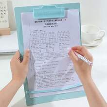 Morandi Color A5 Foldable Clipboard Folder Waterproof PP Writing Pad Board With Elastic Strap Portable Document Paper Holder For Office School - Multicolor - View 10