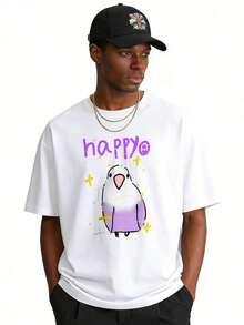 T-shirt de manga curta para homem, gola redonda, estilo casual de verão, com estética Emo Trap Rap e Rock, e estilo Eboy. Esta t-shirt leve para homem é uma peça básica versátil de verão, na cor preta e de manga curta. Vendida individualmente, ideal para combinar em família. Uma t-shirt casual elegante com estampado e corte relaxado, perfeita para o uso diário. Preto - Branco - Ver 3