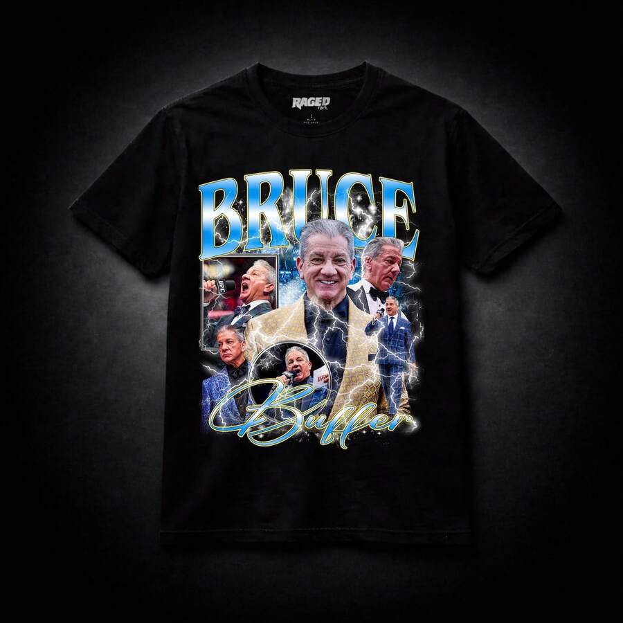 Bruce Buffer Shirt Its Time Fight Night T Shirt MMA Announcer Graphic Tee For Men Combat Sports Fan Gift Unisex Apparel - 黑色 - 查看 1