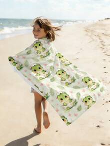 1PC Cartoon Printed Children'S Beach Towel, Cute Towel, Looped Portable Beach Towel,Play On The Beach, Bathe In The Pool, And Use After Exercise - Multicolor - View 4