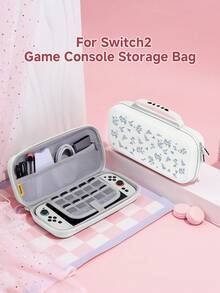 一套简约花卉图案兼容配件，适用于Switch2 (2025)/Switch NS/Switch OLED，包括白色/黑色主机保护壳、手柄保护套、收纳袋、卡槽底座、TPU软壳，优雅实用，便携式支架，防摔防刮防污，时尚浪漫礼物。 - 彩色 - 查看 20