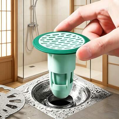 1个排水管除臭器，通用排水塞，适用于浴室、厨房、洗衣房，防止异味、昆虫、溢水和堵塞