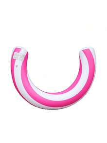 1 pieza Flotador de piscina inflable con forma de U, flotador de piscina inflable de PVC grueso a rayas, para fiesta en la piscina, diversión en la playa - Multicolor - Ver 12